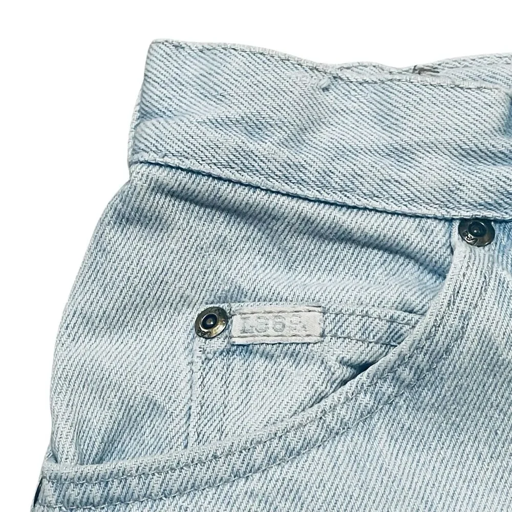 Vintage 80s Lee Denim Jeans Light Wash 32.5 x 30.25 High Rise USA Union Made 013